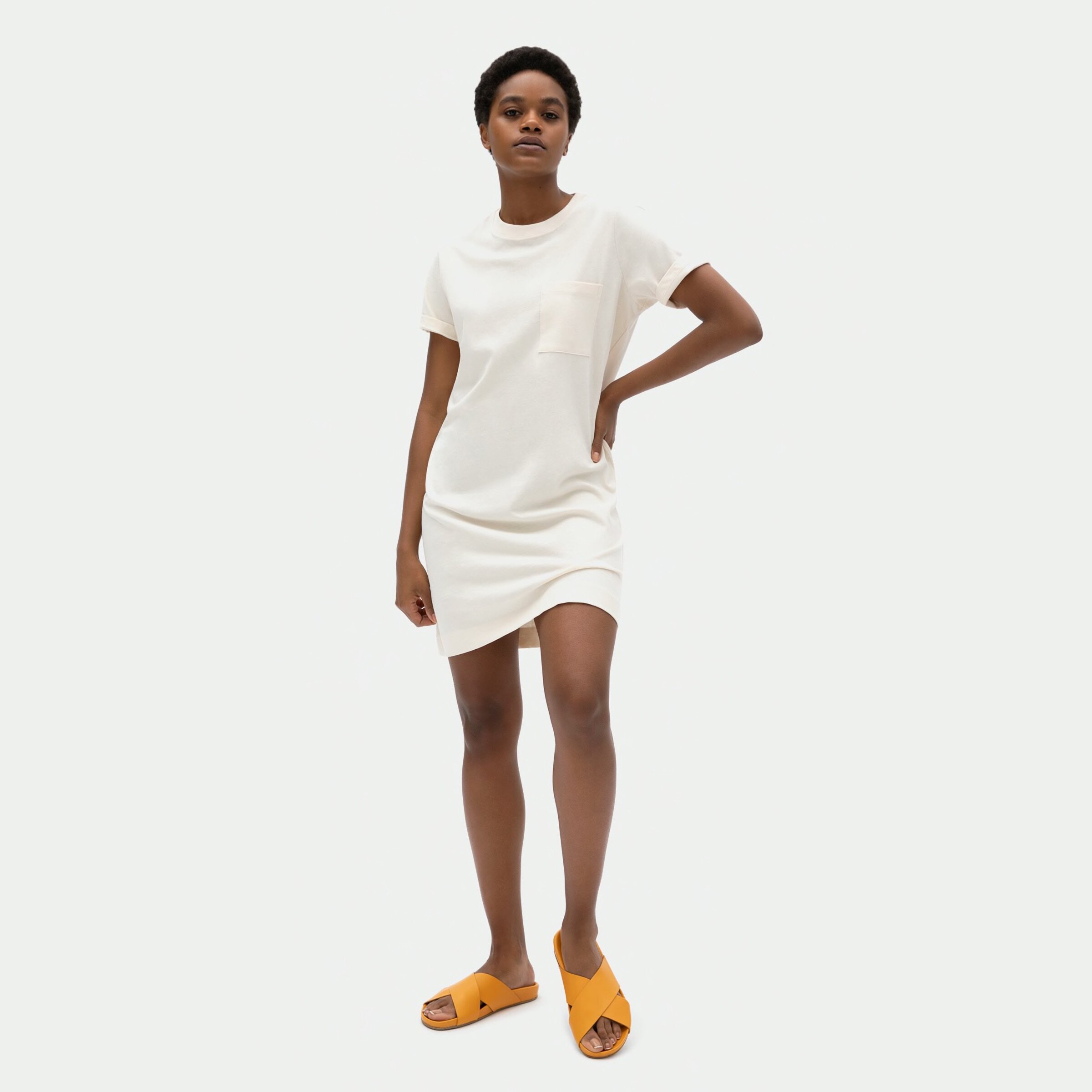 White Tee Dress with Front Pocket from Everlane.jpg