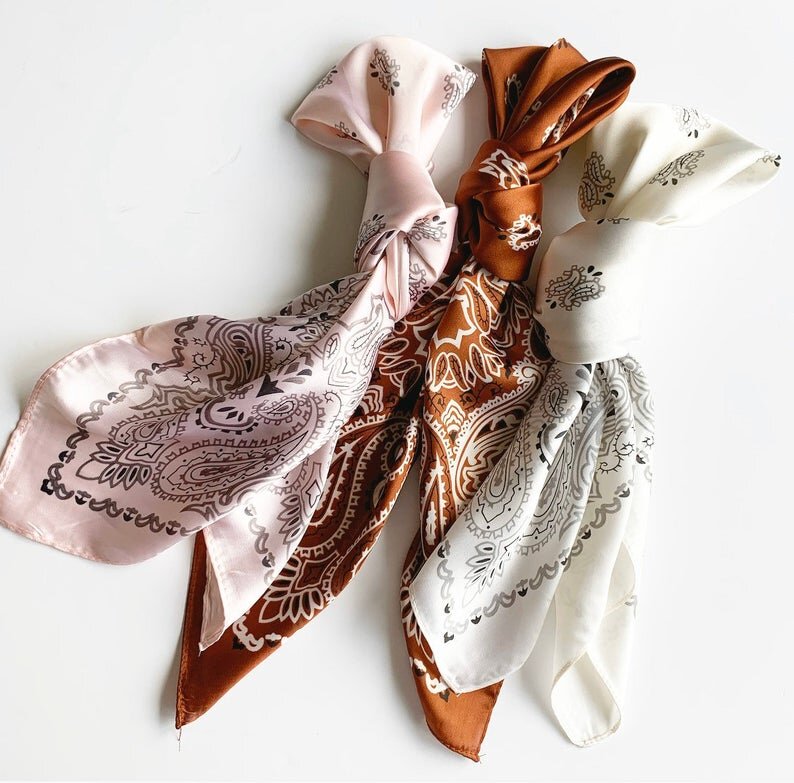 Silk Series Scarves | Hair Scarf | Neckerchief | Braid Scarf | Bandanna Paisley.jpg