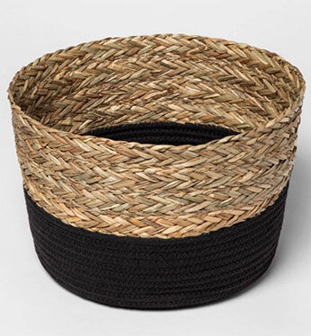 Round Basket in Braided Matgrass & Black Coiled Rope - Threshold™.jpg