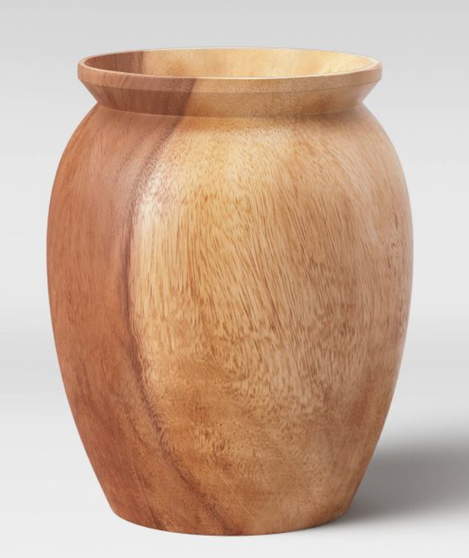 Round Tapered Munggur Wood Vase Natural - Threshold™.png