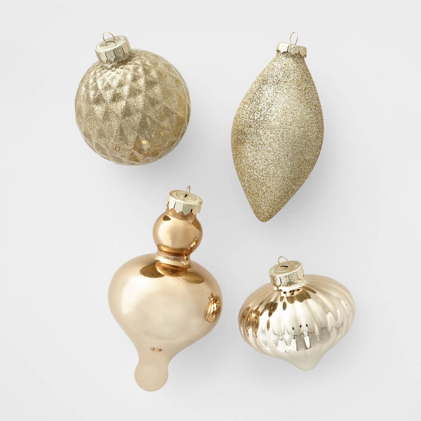 10ct Glass Assorted Christmas Ornament Set Champagne & Gold.jpg