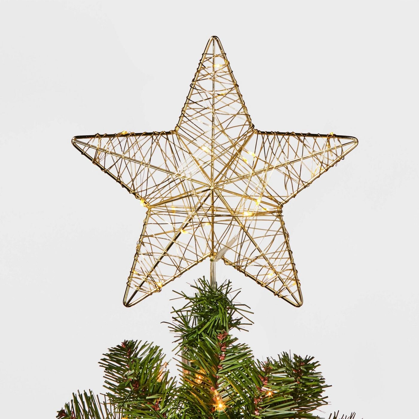 11in 20 LED Dew Light Wire Wrapped Star Tree Topper Gold - Wondershop™.jpg