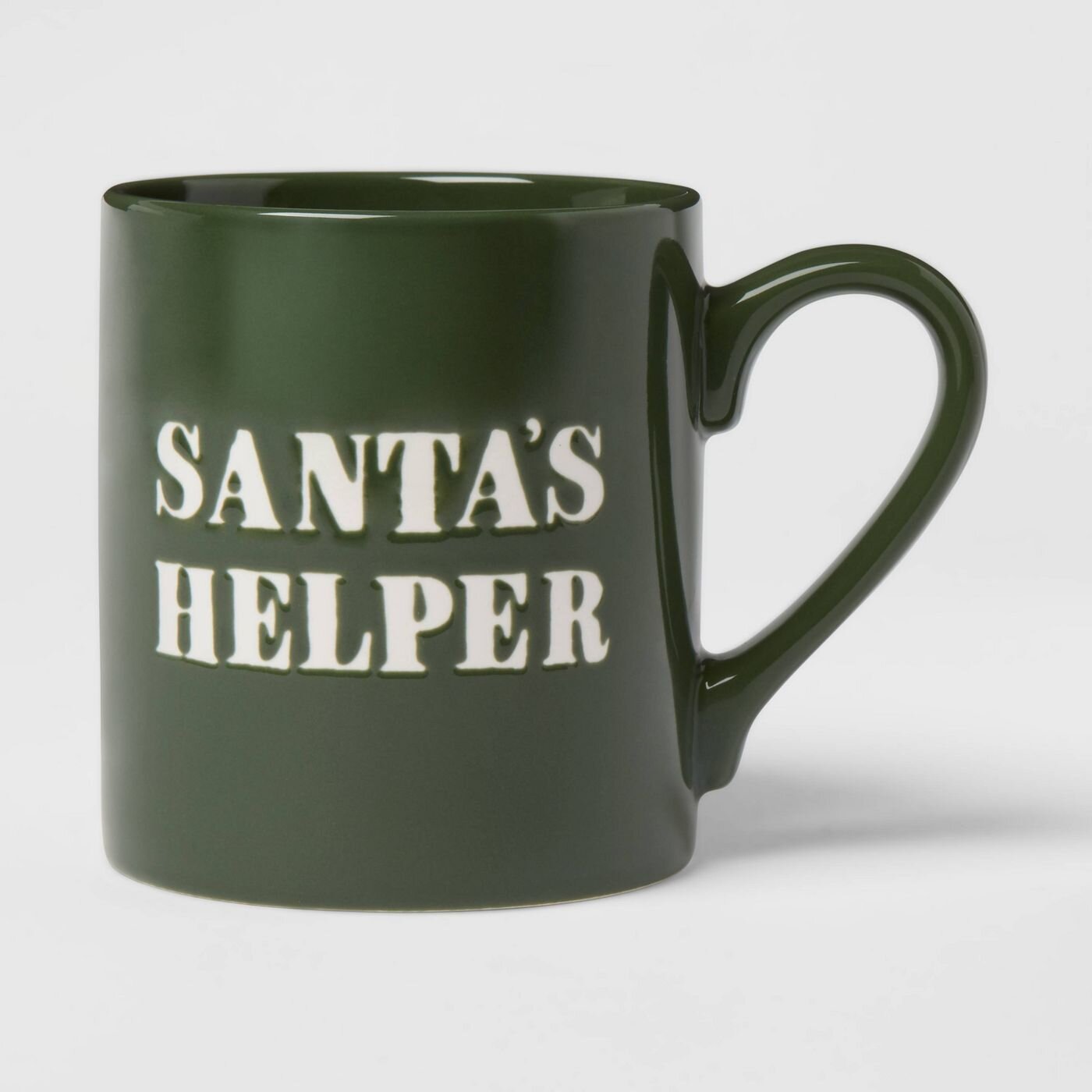 16oz Stoneware Santa's Helper Christmas Mug Green - Threshold.jpg