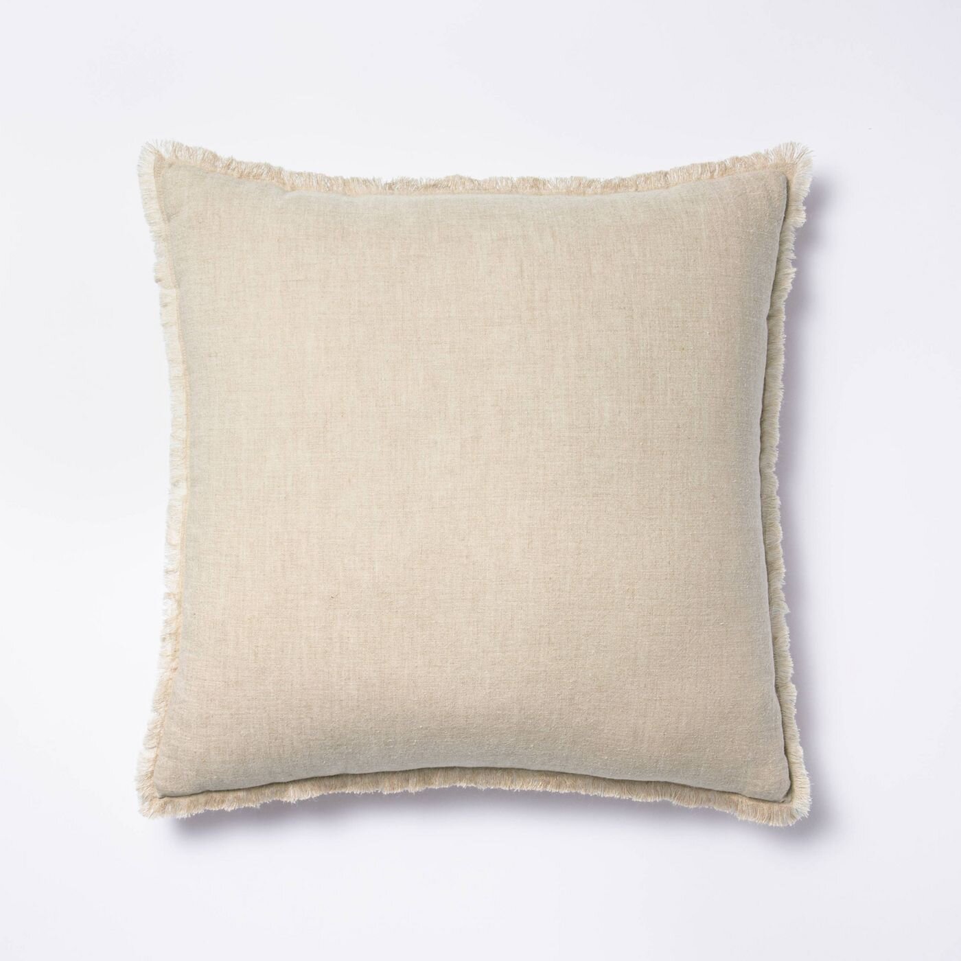 Linen Throw Pillow with Contrast Frayed Edges - Threshold™ designed with Studio McGee