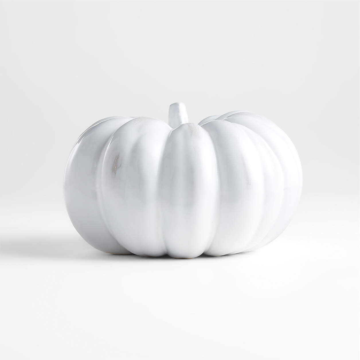 Medium White Ceramic Pumpkin