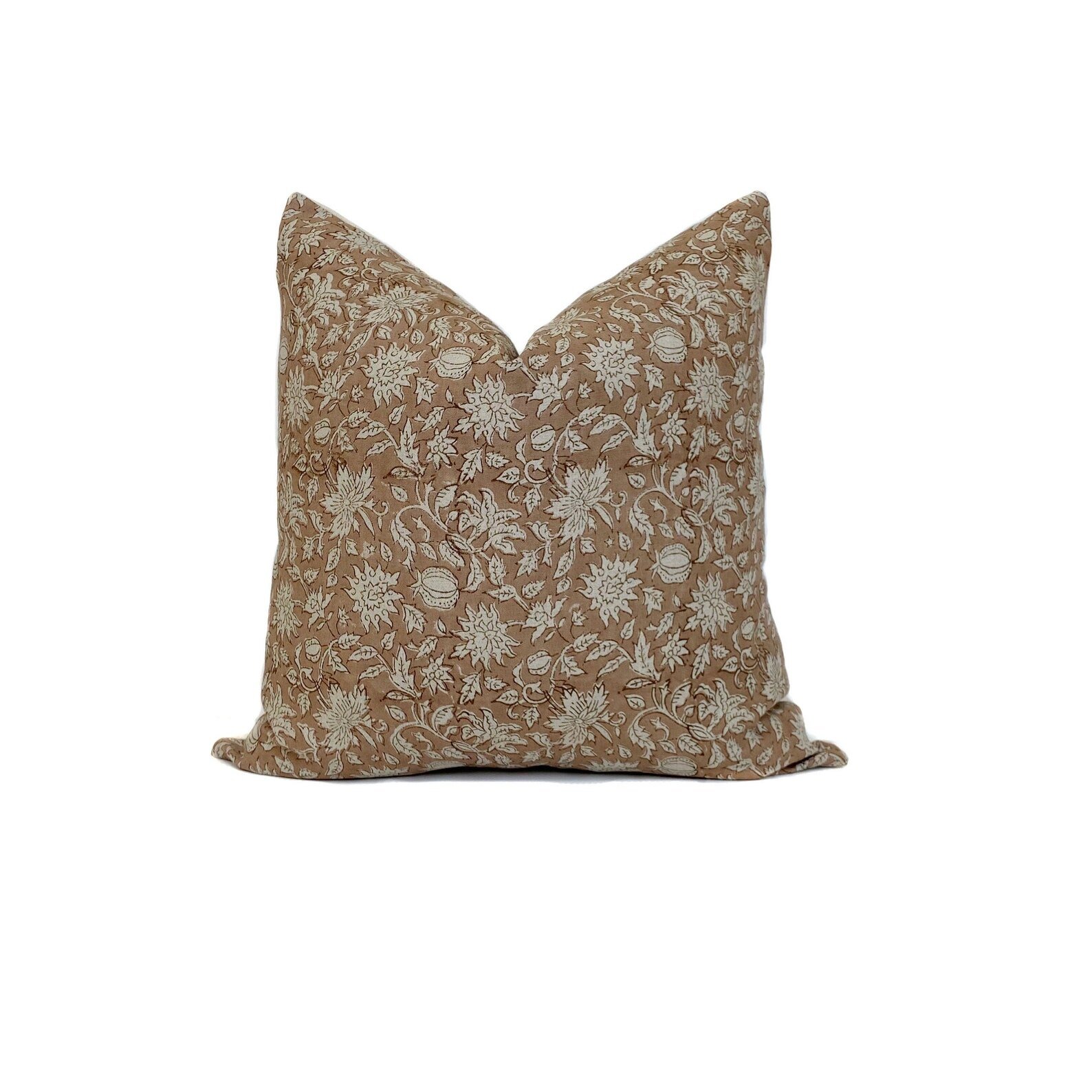 Savannah Designer Pillow Cover, Rust Floral Pillow, Blush Floral Pillow, High End Throw Pillow